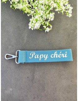Porte-clé "PAPY CHERI" - Bleu